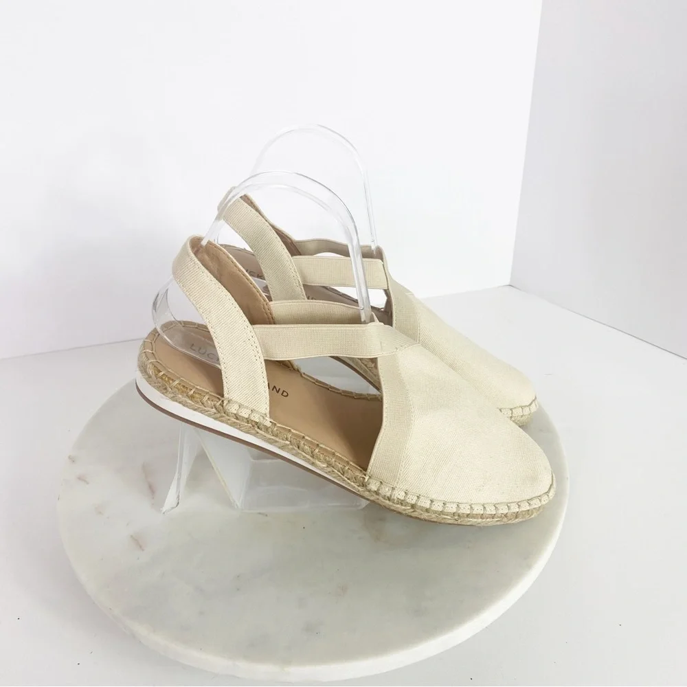 Lucky Brand Espadrille flat sandal Rifka / Natural Heavy Canvas Womens 9.5